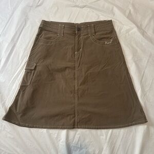 KÜHL Tan A-Line Cargo Skirt Knee-Length Casual‎